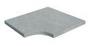 MARGELLE ANGLE SORTANT 1/2 ROND ROYAL GREY   45x45x3,2cm