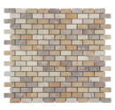 MOSAIQUE 1.5x3.2cm TRAVERTIN MIX COULEUR 30,5x30,5x1cm - 0,47M2/BOI - 5PC/BOI