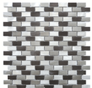 MOSAIQUE MINI BRIQUETTE GRIS NOIR 30x30x0,8cm - 0,72M2/BOI - 8PC/BOI