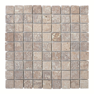 MOSAIQUE 3.2x3.2cm TRAVERTIN MOKA 30,5x30,5x1cm - 0,47M2/BOI - 5PC/BOI