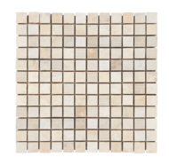 MOSAIQUE 2.3x2.3cm SURFACE MARBRE IVOIRE 30,5x30,5x1cm - 0,47M2/BOI - 5PC/BOI