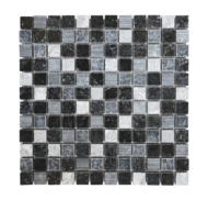 MOSAIQUE 2.3x2.3cm SURFACE MARBRE NOIR 30,5x30,5x1cm - 0,47M2/BOI - 5PC/BOI