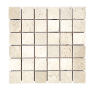 MOSAIQUE 4.8x4.8cm TRAVERTIN IVOIRE 30,5x30,5x1cm - 0,47M2/BOI - 5PC/BOI