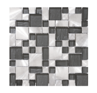 MOSAIQUE VERRALU STRIE NOIR 30x30x0,8cm - 0,72M2/BOI - 8PC/BOI