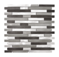 MOSAIQUE BARRETTE LONGUE GRIS NOIR 30x30x0,8cm - 0,72M2/BOI - 8PC/BOI