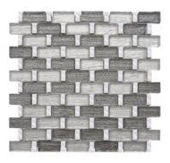 MOSAIQUE 2.3X4.8cm TISSU BRIQUETTE MIX G 30x30x0,8cm - 0,72M2/BOI - 8PC/BOI