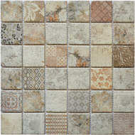 MOSAIQUE 4.8x4.8cm IMPRIME PATINE 30,5x30,5x1cm - 0,47M2/BOI - 5PC/BOI