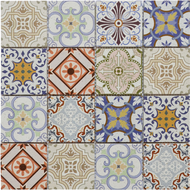 MOSAIQUE  IMPRIME AZULEJO 7,5x7,5x1cm - 0,25M2/BOI - 25PC/BOI