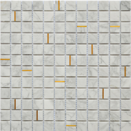 MOSAIQUE 2.3x2.3cm CARARA GOLD 30,5x30,5x1cm - 0,47M2/BOI - 5PC/BOI