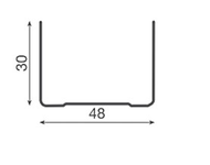 RAIL EN U 30/48/30 - 3ML Vendu à la pièce - 10PC/BOT - 630PC/PAL